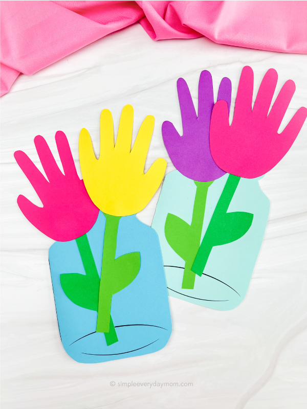2 handprint flower card crafts