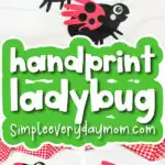 handprint ladybug craft image collage with the words handprint ladybug