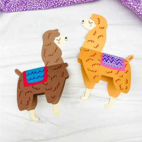 two llama Mother's Day card crafts