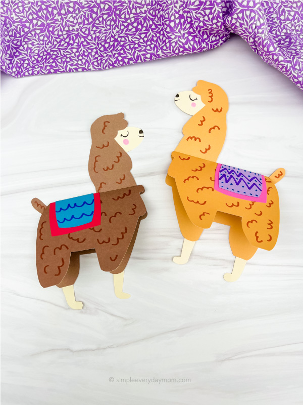 2 llama Mother's Day card crafts