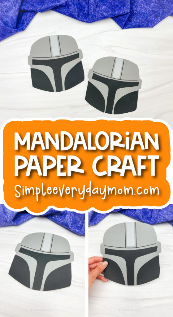 Mandalorian paper craft image collage with the words mandalorian paper craft