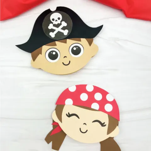 boy and girl pirate card crafts