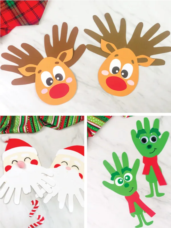 Christmas handprint craft image collage