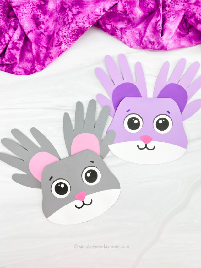 Handprint Bunny Card Craft [Free Template] Story