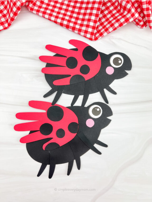 Handprint Ladybug Craft For Kids [Free Template] Story