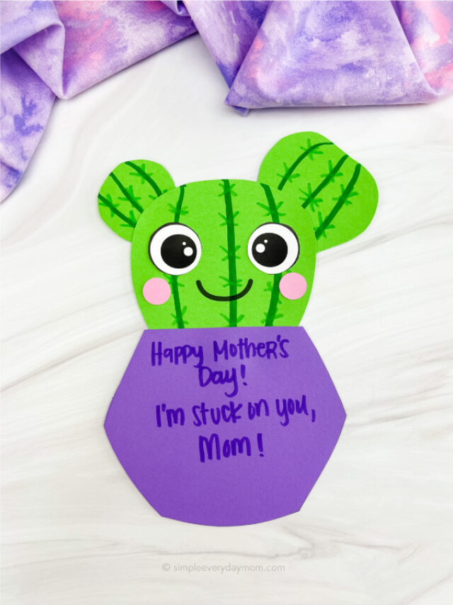 Mother’s Day Cactus Craft [Free Template] Story
