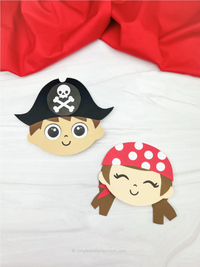 boy and girl pirate card crafts