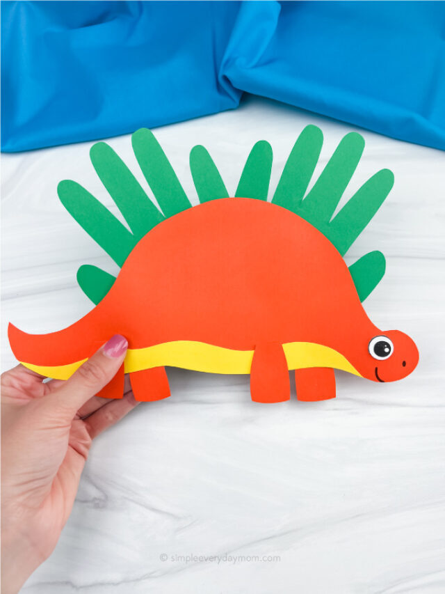 Stegosaurus Handprint Craft For Kids [Free Template] Story