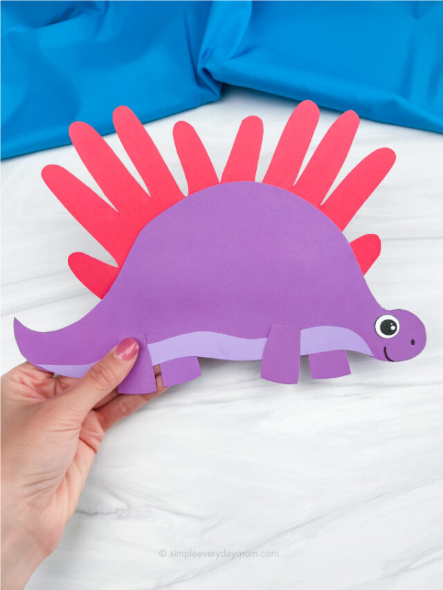 Stegosaurus Handprint Craft For Kids [Free Template] Story