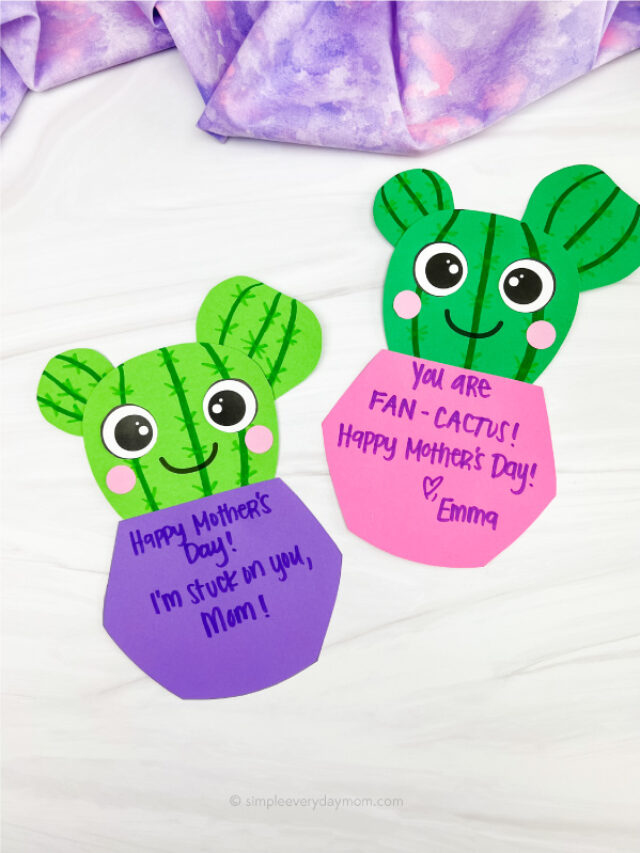 Mother’s Day Cactus Craft [Free Template] Story
