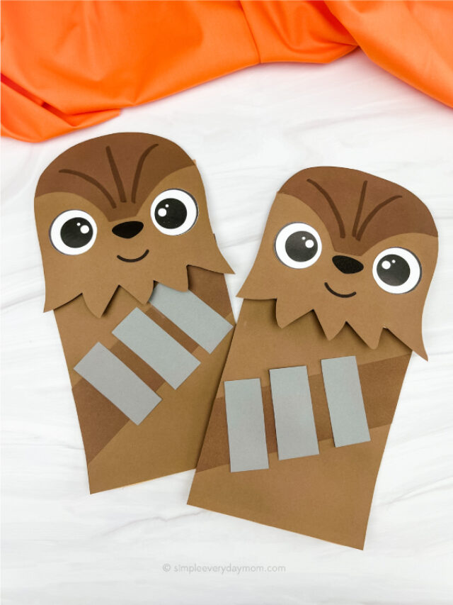 Chewbacca Paper Bag Puppet Craft [Free Template] Story