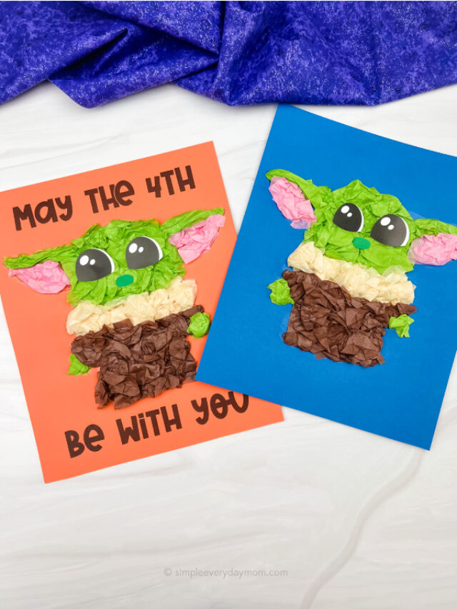 Baby Yoda Tissue Paper Craft For Kids [Free Template] Story