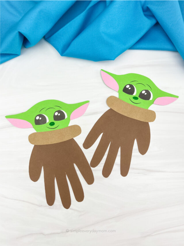 Baby Yoda Handprint Craft For Kids [Free Template] Story