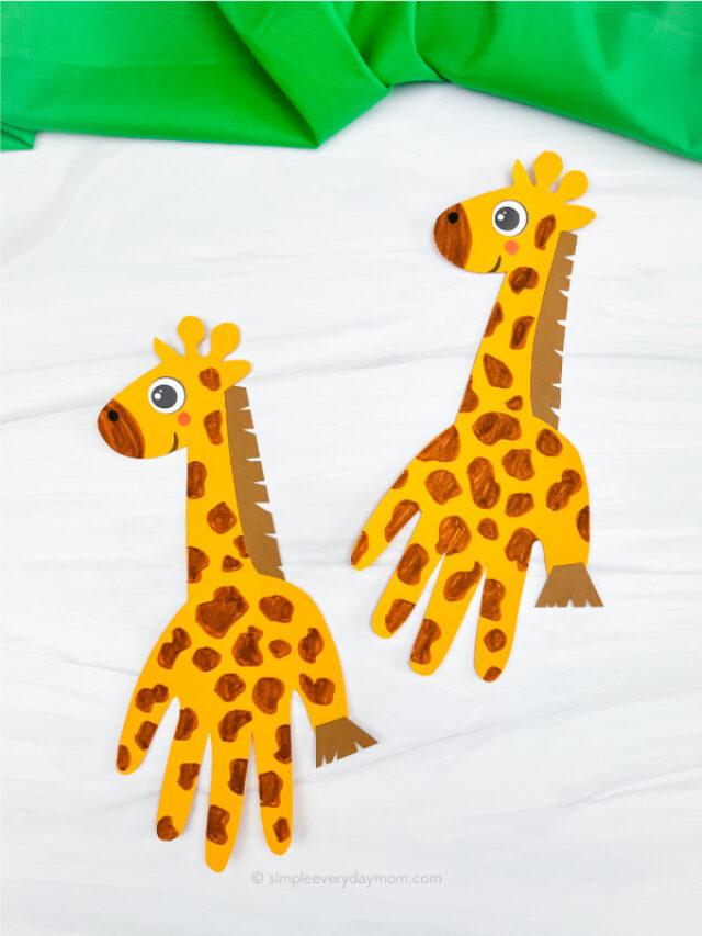 Giraffe Handprint Craft For Kids [Free Template] Story