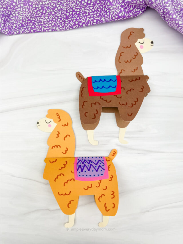 Llama Mothers Day Card Craft For Kids [Free Template] Story