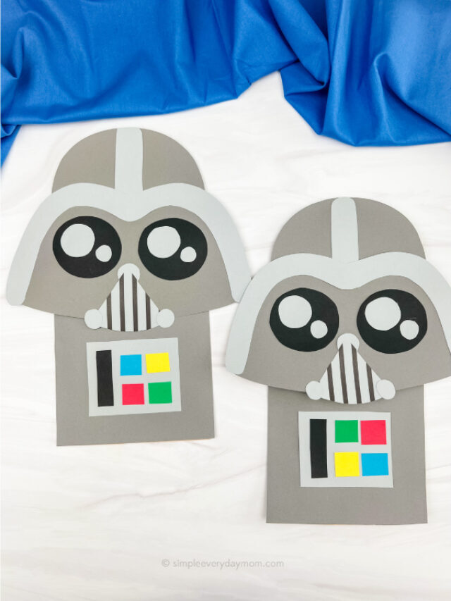 Darth Vader Paper Bag Puppet Craft [Free Template] Story