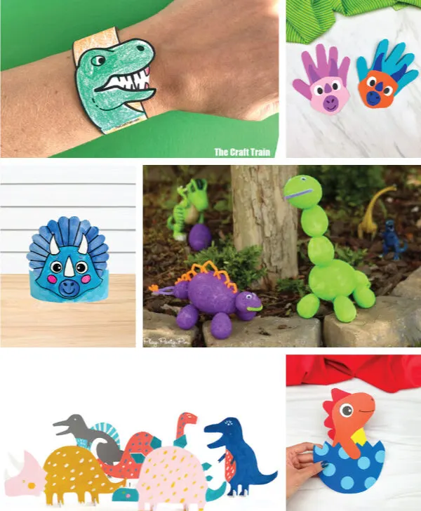 dinosaur craft image collage