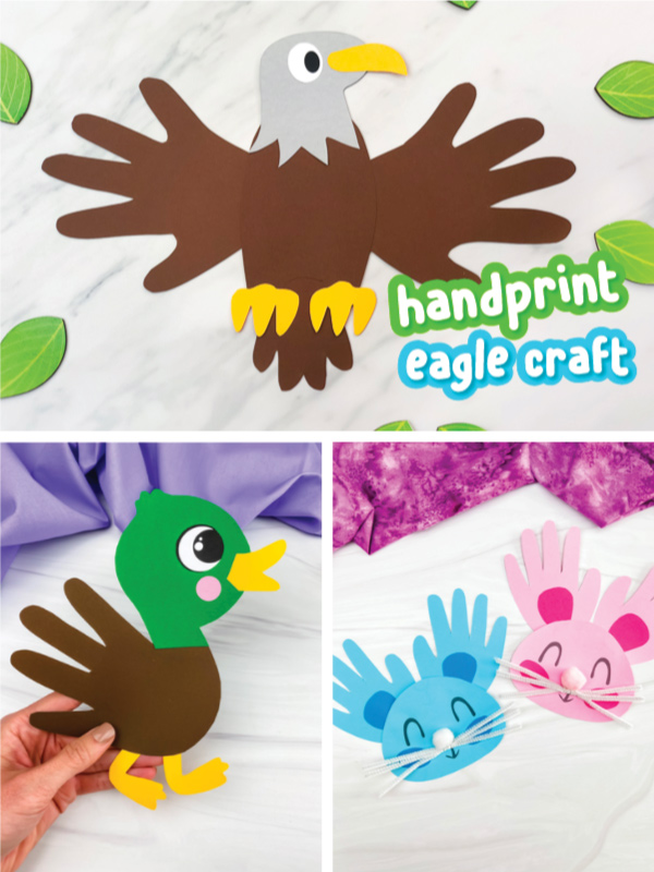 animal handprint craft image collage
