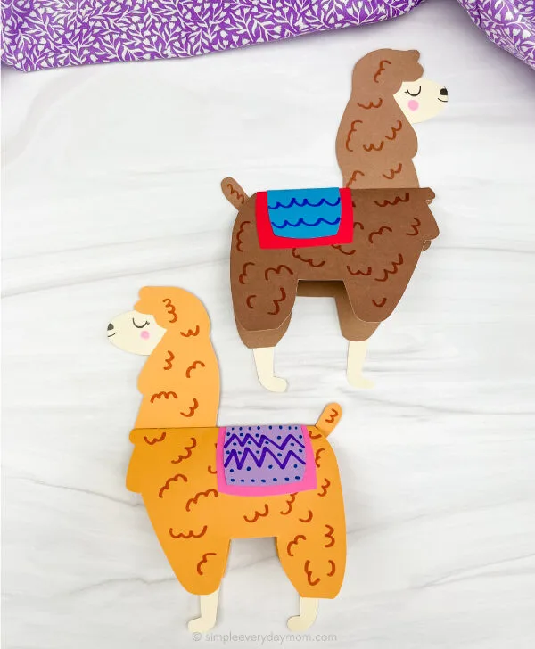 2 llama Mother's Day card crafts