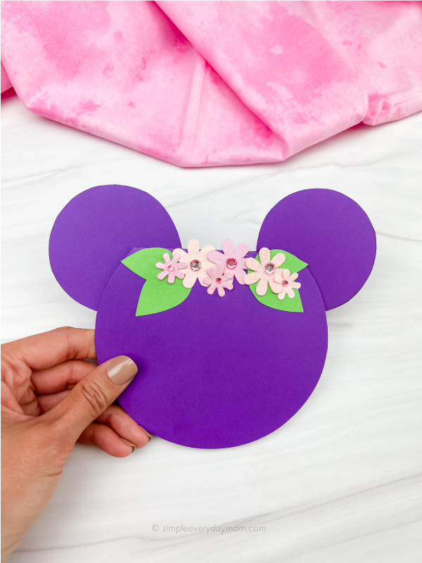 hand holding Mickey card craft