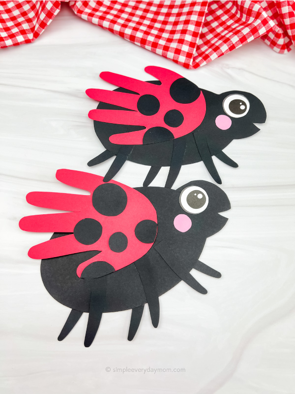 2 handprint ladybug crafts