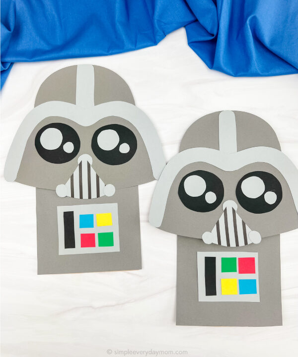 2 Darth Vader paper bag puppet crafts