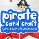 pirate card craft image collage with the words pirate card craft