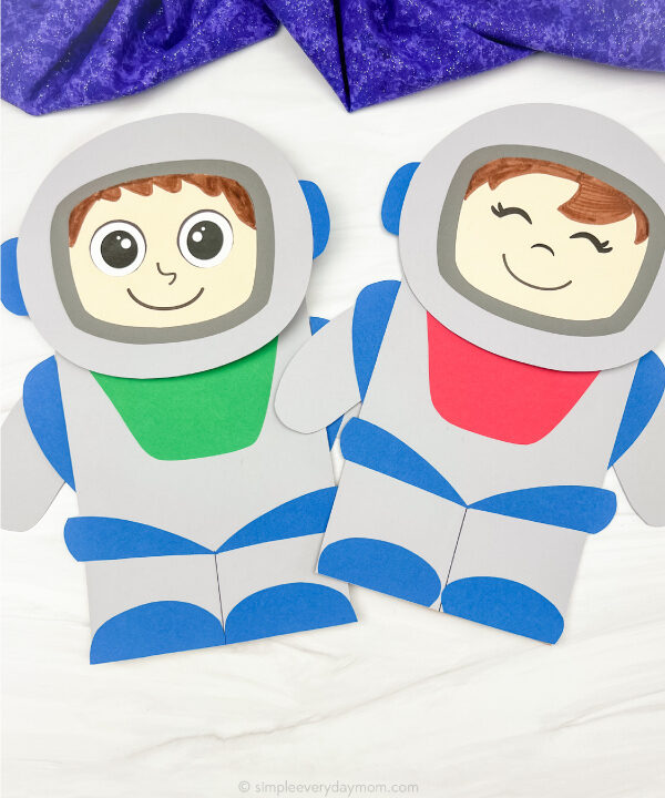 2 paper bag astronaut crafts