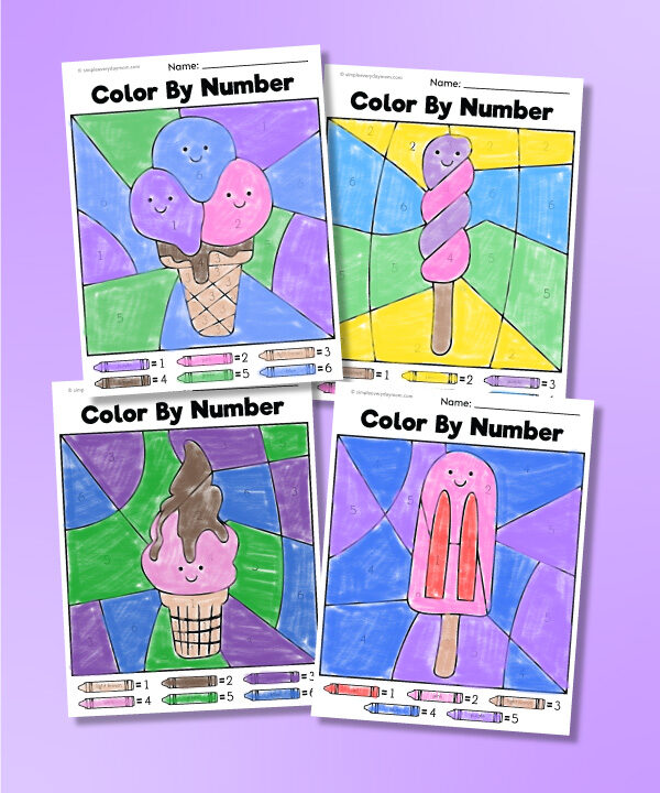 ice cream color by numbers
