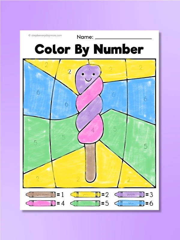 twisted popsicle color by number