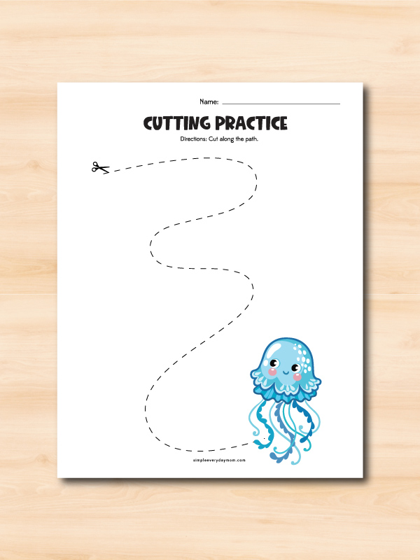 jellyfish cutting activity page