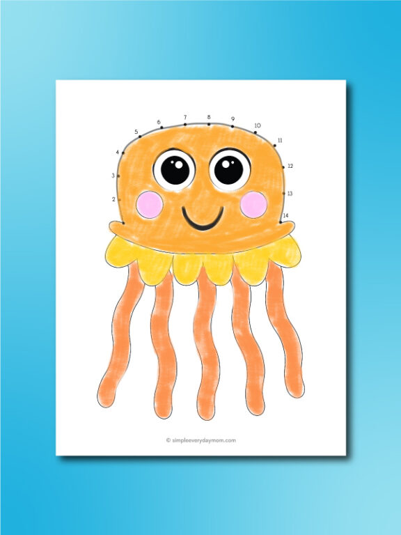 Jellyfish Dot To Dots For Kids [Freebie]