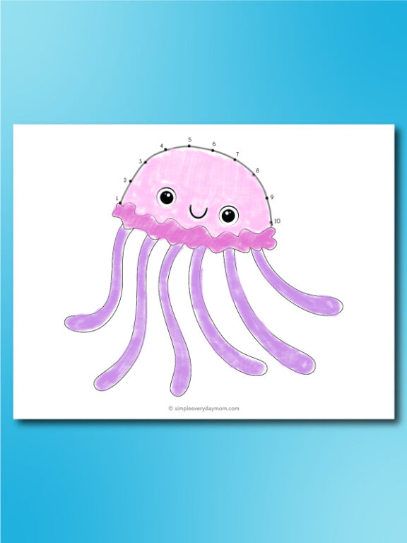 Jellyfish Dot To Dots For Kids [Freebie]