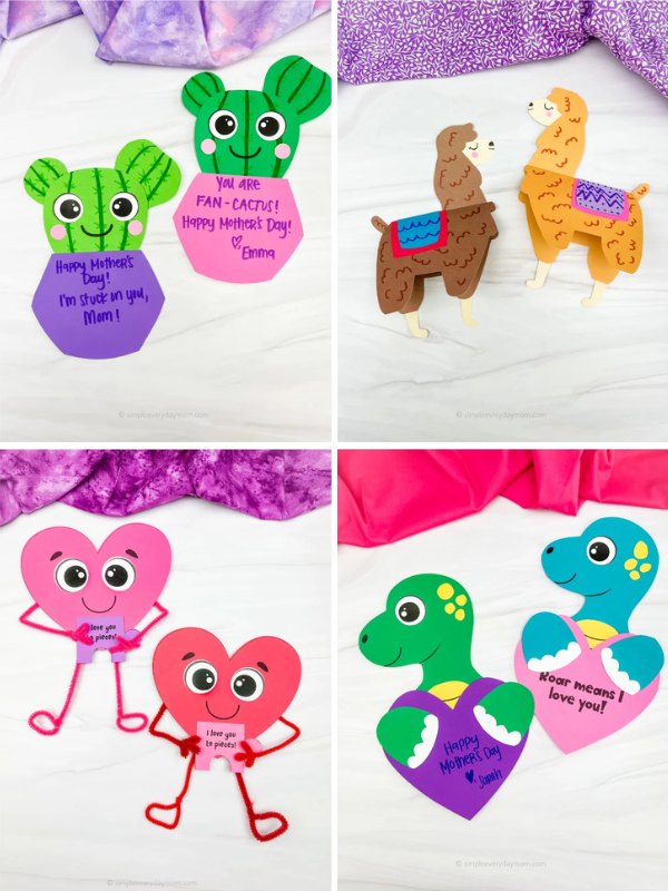 Collage image of Kids' Crafts For Mother's Day