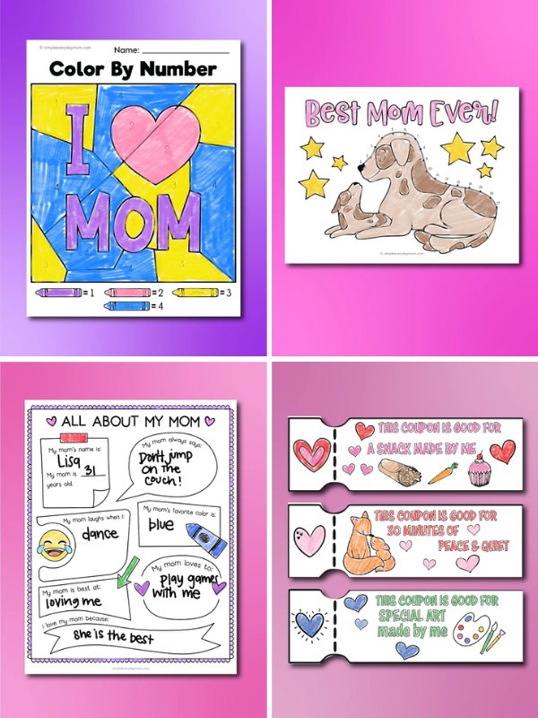Collage image of Mother's Day Activities