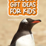 penguin background with the words 10 penguin gift ideas for kids