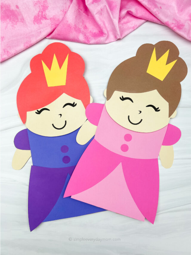 Princess Paper Bag Puppet Craft [Free Template] Story