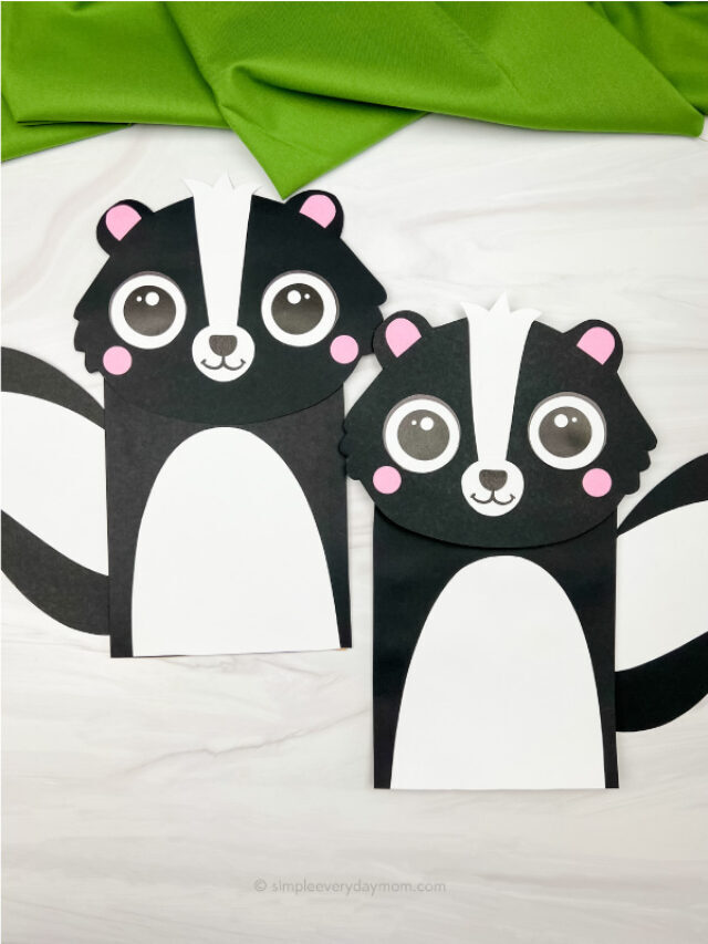 Skunk Paper Bag Puppet Craft [Free Template] Story