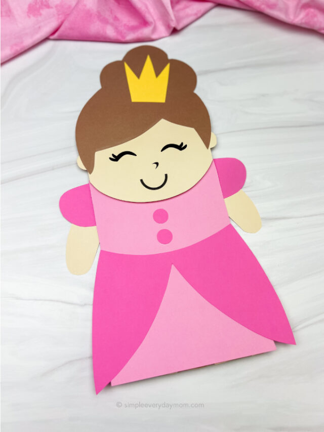 Princess Paper Bag Puppet Craft [Free Template] Story