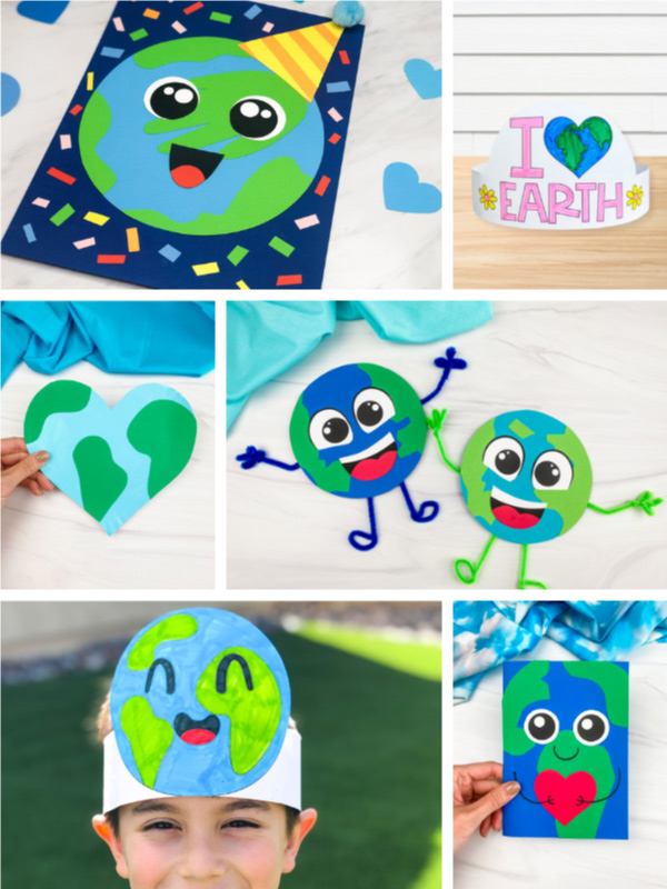 Earth Day crafts image collage 