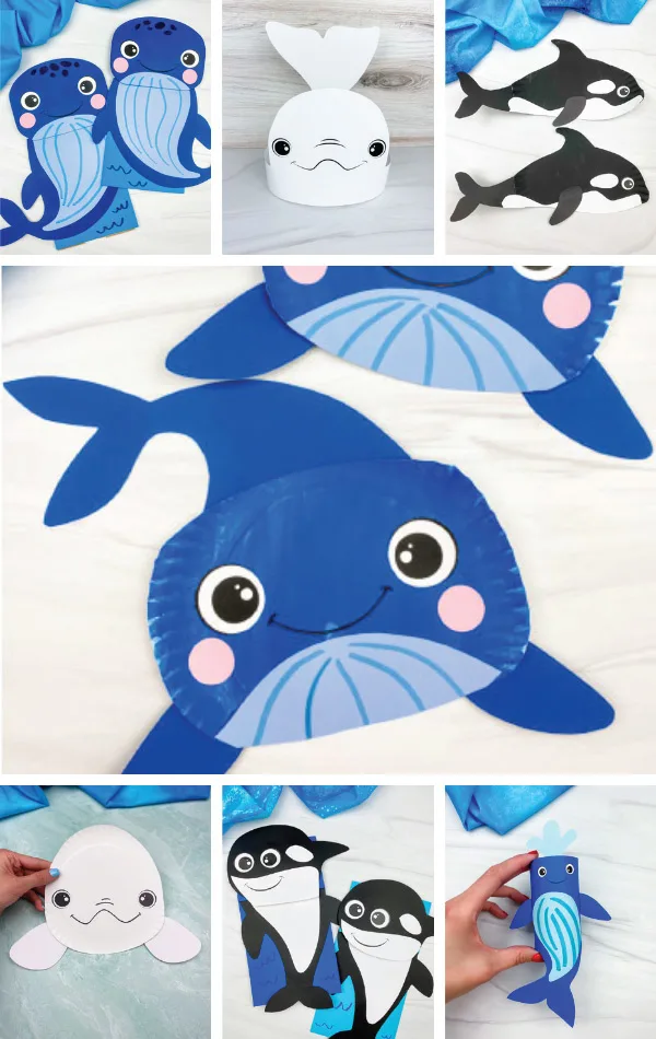 whale craft image collage