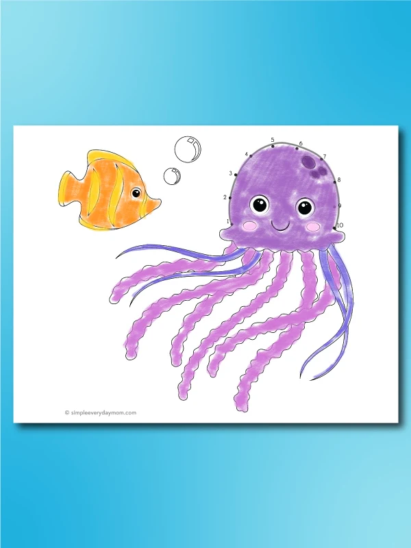 jellyfish connect the dot printable