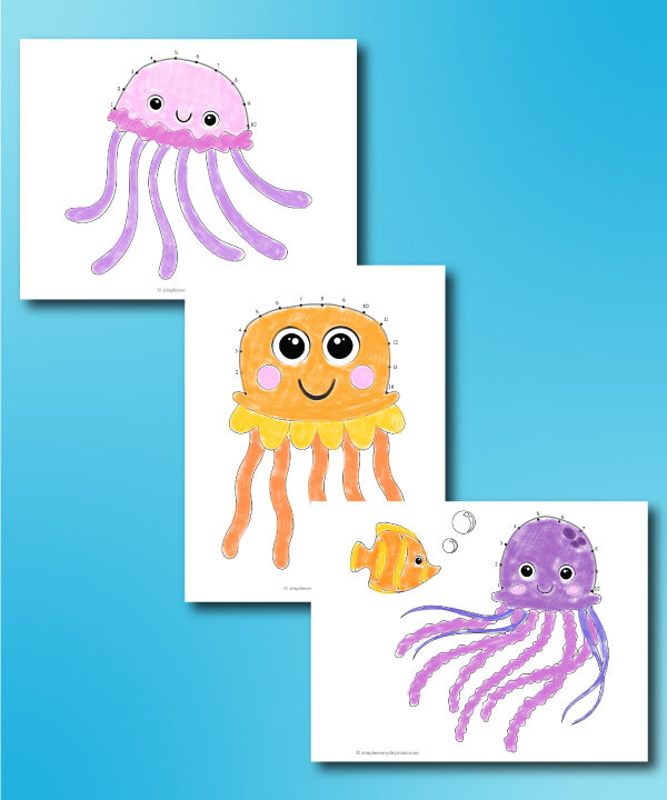 jellyfish connect the dot printables