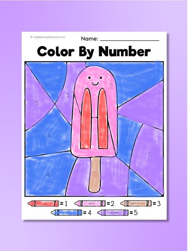 popsicle color by number