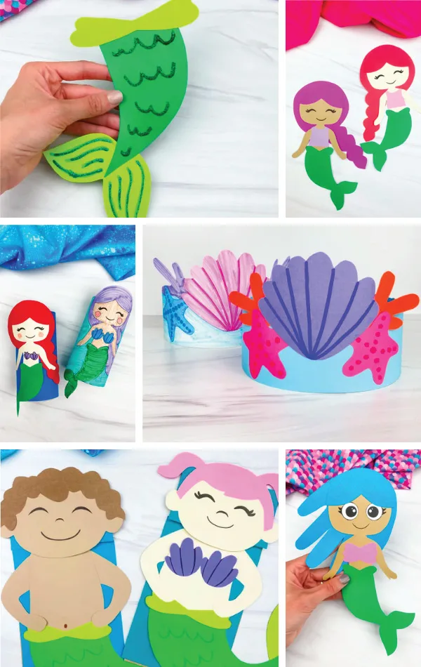 mermaid crafts image collage