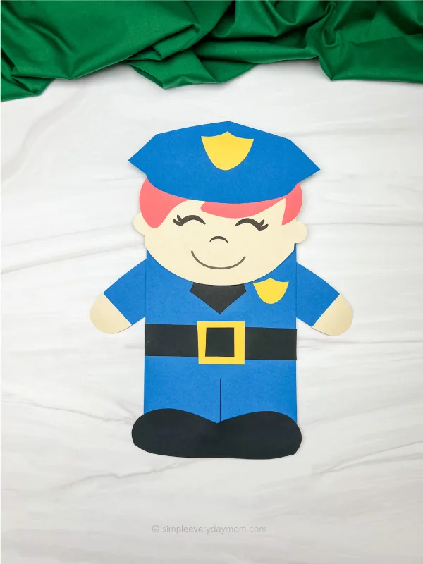 woman police officer puppet craft