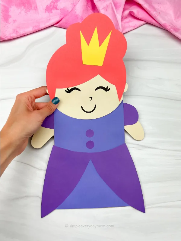 hand holding princess puppet craft