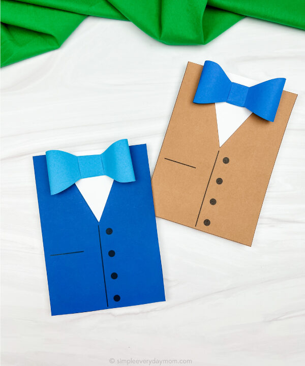 2 Father's Day bowtie card crafts