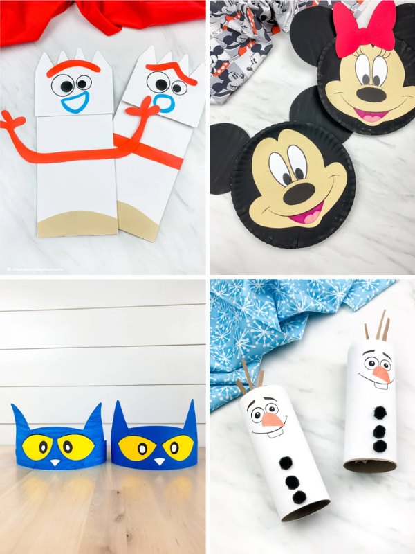 Collage image of Cartoon Character Craft Ideas