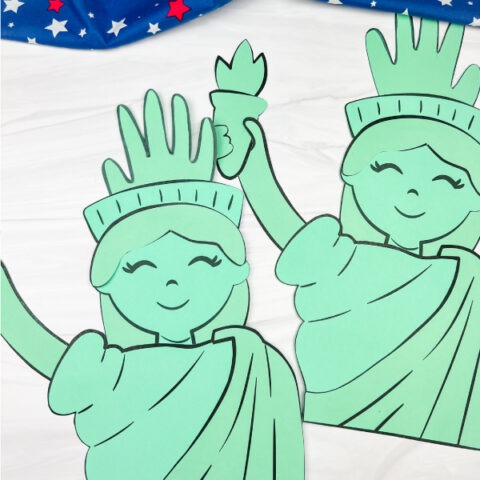 2 handprint Statue of Liberty crafts